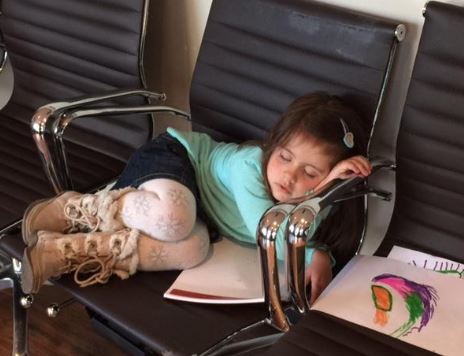 Lily Herdman fell asleep at the chair of her father John Herdman place of work